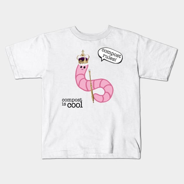 compost worm (king) Kids T-Shirt by mystudiocreate